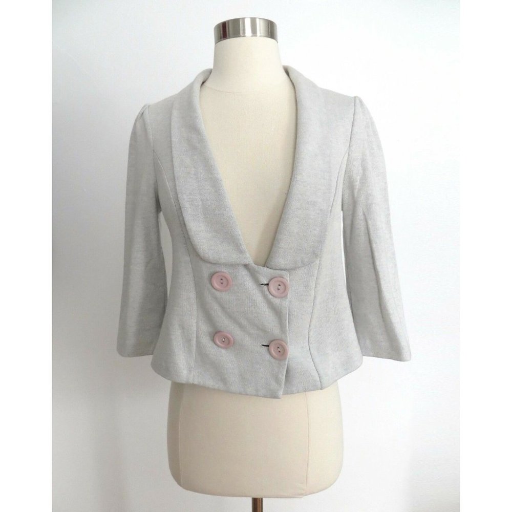 Urban Outfitters Light Gray Crop Soft Blazer Top